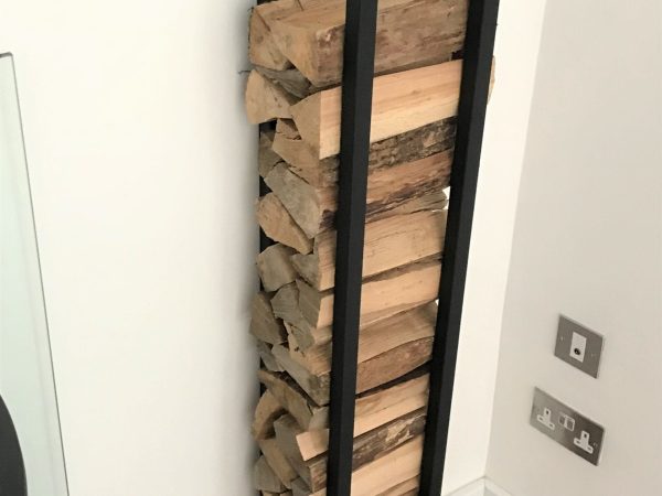 Industrial style wall mounted log store