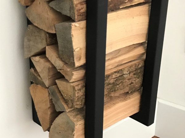 Industrial style wall mounted log store